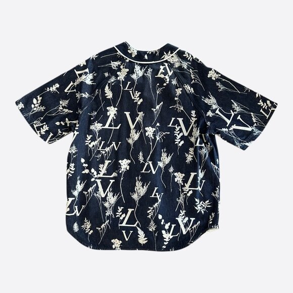 Louis Vuitton Navy & White Leaf Baseball Jersey - Picture 2 of 6
